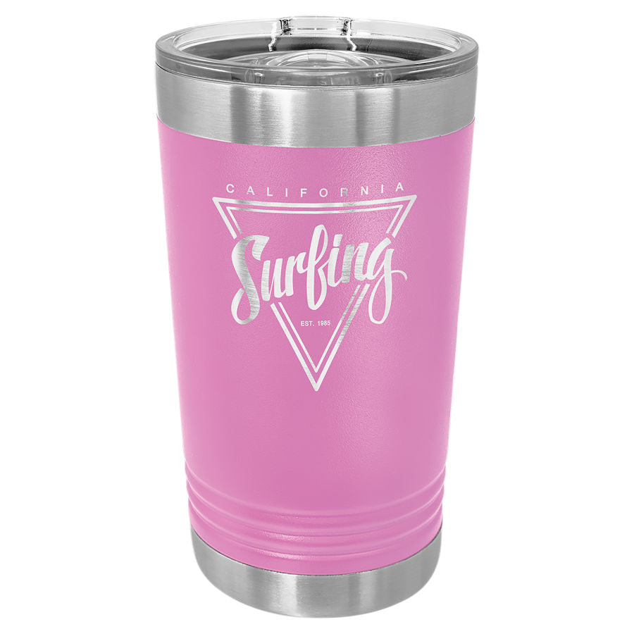 Polar Camel 16 oz. Stainless Steel Pint Tumbler with Slider Lid – Laser Engravable, Insulated Drinkware