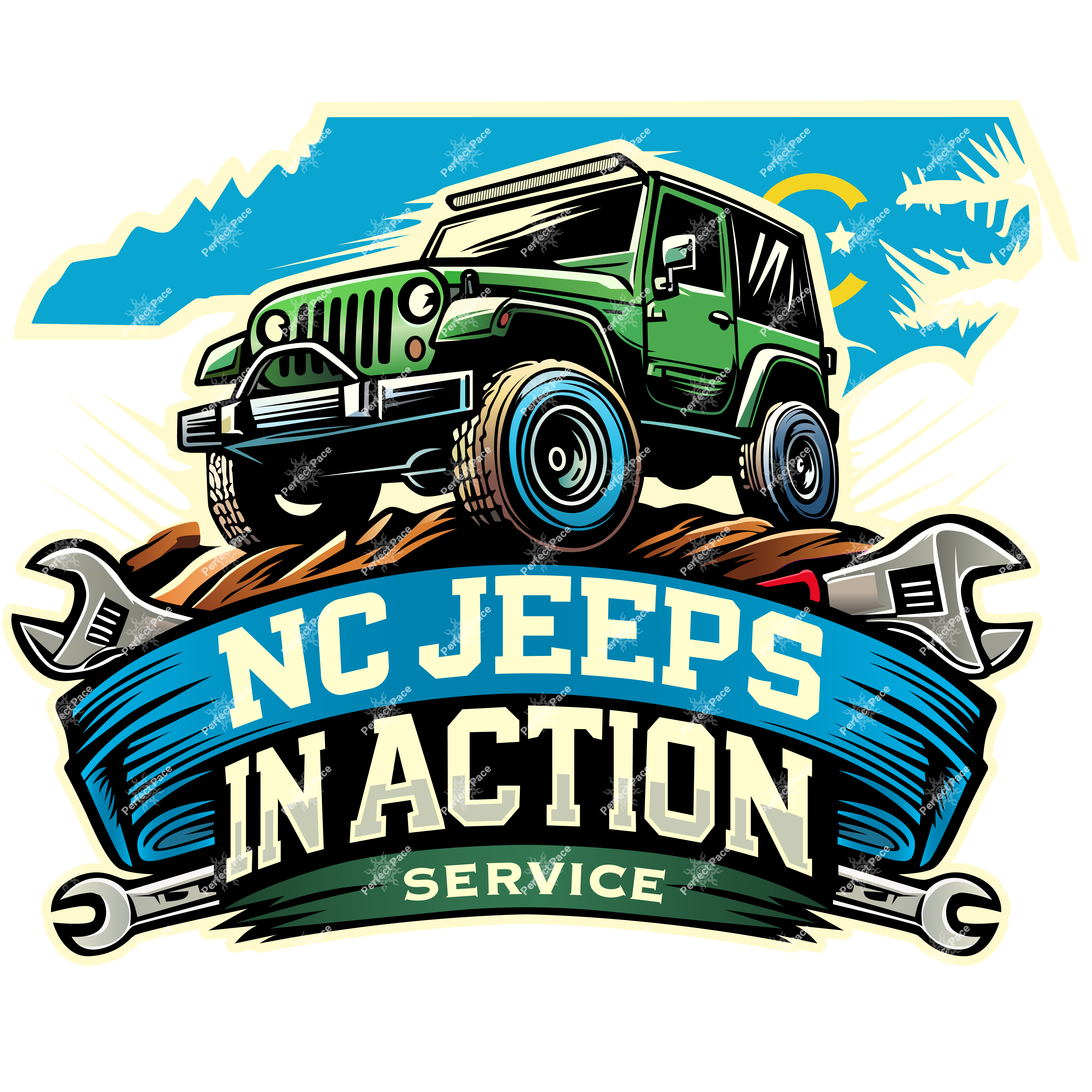 NC Jeeps  - Stickers  4.5" x 3.64"